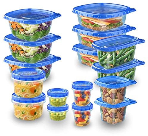 Ziploc Food Storage Meal Prep Containers with Smart Snap Technology, Dishwasher Safe, Variety Pack, 16 Count