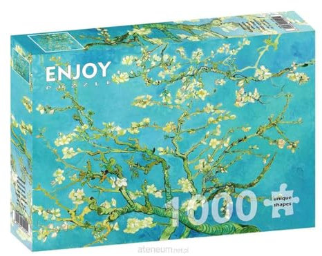 1000 Pieces Jigsaw Puzzle – Matte Finish, Soft Touch, Sturdy and Unique Pieces, Tight Fit, Vivid Colors, Missing Pieces Service – Almond Blossom Van Gogh Famous Impressionist Painting by ENJOY Puzzle