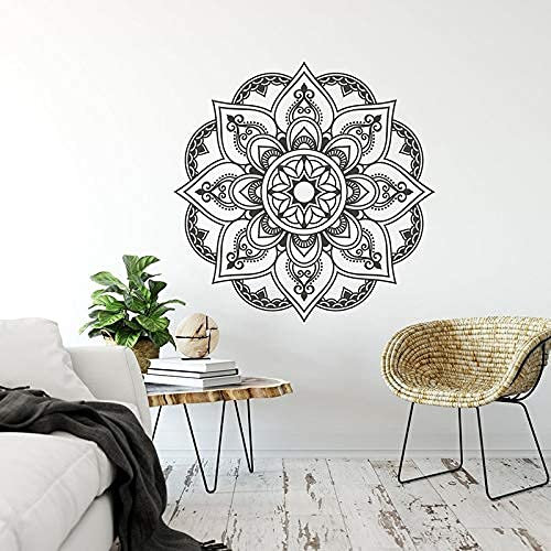 Große Mandala Wandaufkleber Halbe Wandtattoo Ball Mandala Meditation Kunst Wandaufkleber Yoga Wandkunst Boho Stil Aufkleber 42X85Cm