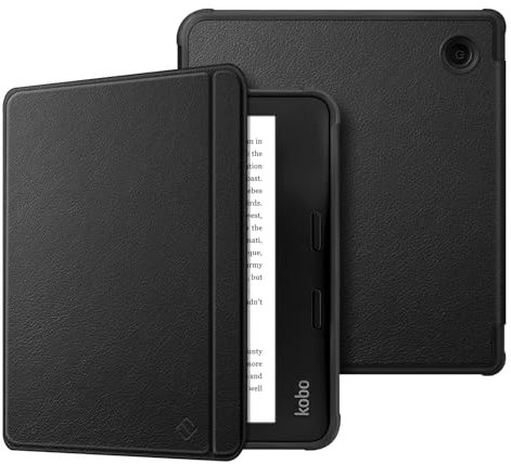 Fintie Hülle für Tolino Vision 6 eReader (2021) / Kobo Libra 2 (2021) eReader - Superleicht Soft TPU Rückseite Abdeckung Schutzhülle mit Auto Schlaf/Wach und Magnetverschluss, Schwarz