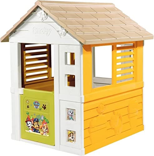 Smoby - Maison Pat' Patrouille - Tous Les Personnages en Images - Persiennes et Portillon - Facile à Monter - A Partir de 2 Ans - Fabrication française
