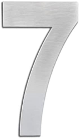 Nakloe - Numero de maison exterieur - Numero maison - Hauteur 8 cm - Adhésif - Numero de rue moderne brossée - Numero boite aux lettres (7)