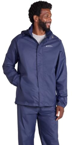 Mountain Warehouse Pakka Mens Waterproof Rain Jacket Navy M