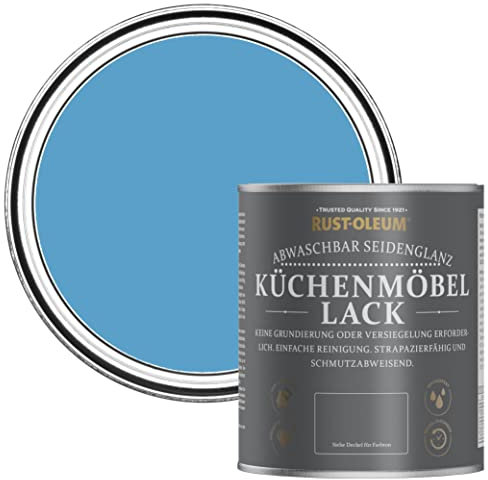 Rust-Oleum Blue Scrubbable Kitchen Cupboard Paint in Satin Finish - Cerulean 750ml