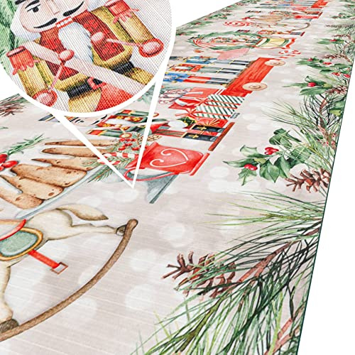 ANRO Küchenteppich Küchenläufer Teppich Läufer Küche abwischbar rutschfest Design Nussknacker 200 x 52cm