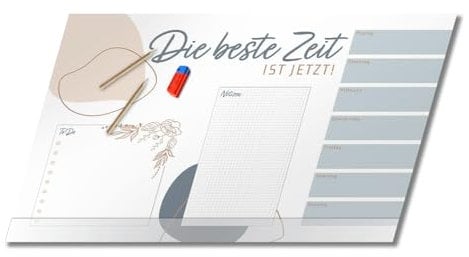 PRIMUS PRINT - Beige Schreibtischunterlage Papier - DIN A2 Unterlage Schreibtisch - Abreißblock - 80g Dickes Naturpapier - Stabiler Papprücken - 25 Blatt - [ Motiv: Beige mit Fußleiste ]