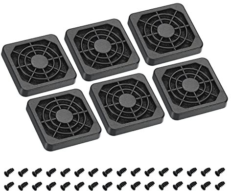 PATIKIL 40mm Cooling Fan Filter with Screw, 6 Pack ABS Ventilator Grill Protector Guard for Fan Protective Cover DIY, Black