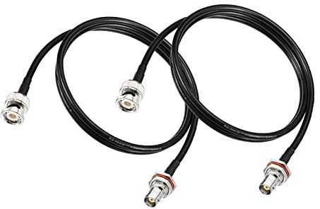 Superbat Cavo RG58 BNC 30cm Maschio a Femmina Estensione 50Ohm Coassiale per Antenna Radio, Scanner Ham, Microfono Wireless (2 Pezzi)