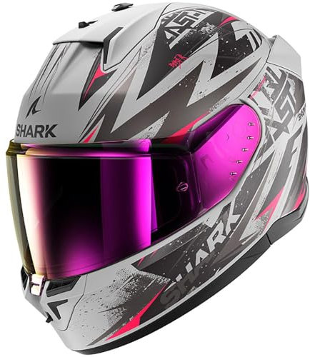 SHARK, Integraler Motorradhelm D-SKWAL 3 Blast-R Matt Grey / Purple SVK, S