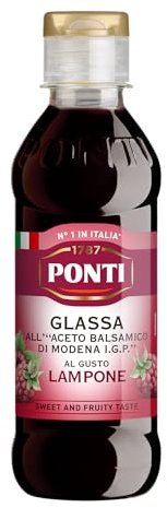 Ponti - Glassa crema de vinagre balsámico de frambuesa bote 250 g
