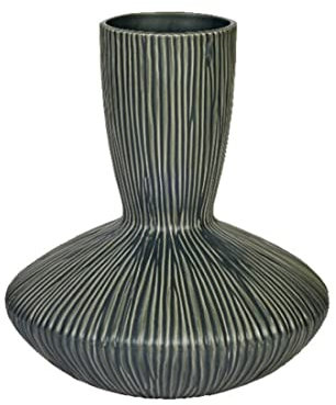 Lambert - Vase, Blumenvase, Gefäß - Issey - Keramik - Farbe: rauchgrau - (ØxH) 27,5 x 30,5 cm