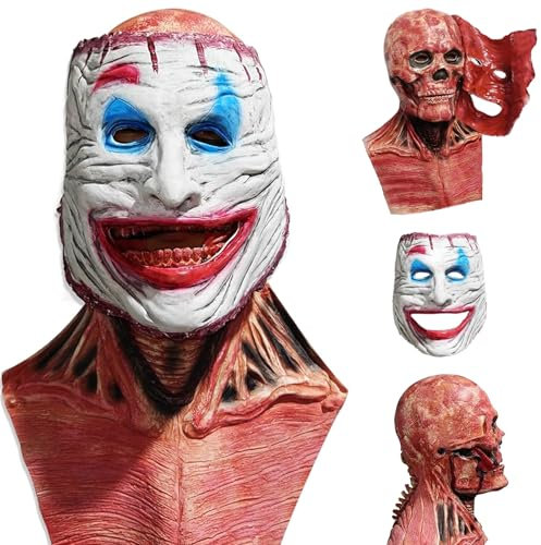 Maschera Halloween Horror Magnetiche a Doppio Strato, Teschio e Clown , in lattice di Realistica e Inquietanti per Adulti, Uomini e Donne