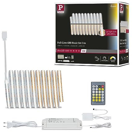 Paulmann 71115 MaxLED 1000 LED Strip Full-Line COB 3m 25,5W 1200lm/m 672LEDs/m Tunable White 50VA LED Band erweiterbar