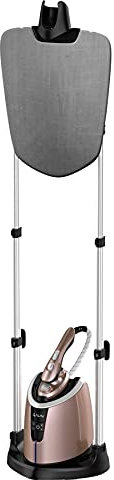 WENKA Piroscafo per Indumenti - Piroscafo telescopico Verticale a Doppio palo 1800W Ferro da Stiro Professionale Ferro da Stiro Portatile per Uso Domestico con ASSE da Stiro,Rosa