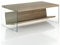 Wink Design Nikki Wood Beistelltisch/Zeitschriftenständer, Glas Holzwerkstoff, Eiche, transparent, H 42,5 x 110 x 60 cm