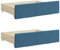 vidaXL Bettschubladen 2 STK., Bettkasten mit Rollen, Schubkasten Schublade für Bett, Bettschubkasten Unterbettschublade, Blau Holzwerkstoff Samt