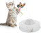 Relaxdays Katzenspielzeug Schmetterling und Ball, HxD: 33,5x22 cm, interaktives Katzenkarussel, Katzenrondell 360°, weiß