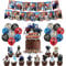 SMLHPARTY Skibidi Toilet Birthday Decorations - 30pcs Balloons, Banner, Cake Toppers - Black - Unisex Children - Birthday Occasion - All Ages