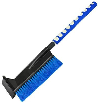 Pala da Neve Spazzola Neve Auto E Raschietto per Ghiaccio 2 in 1 Manico Lungo Retrattile Allungabile Raschietto Neve Antigelo Leggero Spazzaneve per Auto Badile Neve