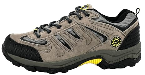 Ablovo Herren Outdoor Trekkingschuhe Wanderschuhe Sneaker Gr. 41-50 inkl. Übergröße (Dunkelgrau-Gelb, EU Schuhgrößensystem, Erwachsene, Herren, Numerisch, M, 43)