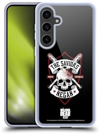 Head Case Designs Offizielle AMC The Walking Dead Fledermaus Schädel Negan Biker Kunst Soft Gel Handyhülle Hülle kompatibel mit Samsung Galaxy S24+ 5G