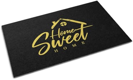 Tulup 90x60 cm Pequeño Felpudo Felpudo Exterior Felpudo Delante de la casa Antideslizante - Hogar Dulce hogar