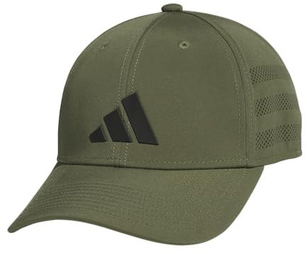 adidas Herren Gameday Stretch Fit, Fitted Baseball Caps for Men, Flexible Athletic Sports Cap Baseballkappe, Olive Strata Green/Black/4.0, L/XL