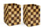 SHOPUKASA 2 Pack Wood Pen Pencil Holder Stand Multi Purpose Natural Wood Pencil Cup Pot Desk Organizer Storage Box (2 Pack Mosaic Pattern)