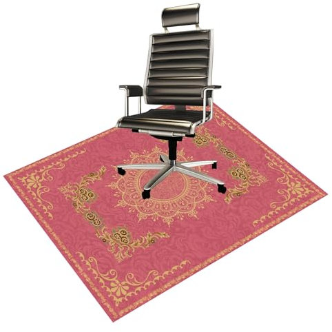 Chair Mat for Hardwood Floor Office for Carpet Desk Computer Chair Mat Under Desk Rug Protector for Rolling Chair, Computer Gaming Chair Mat (Pink, 48“x60”)