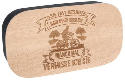 Spruchreif | Boîte à déjeuner avec planche à petit-déjeuner gravée | Boîte à sandwich en plastique | Petit déjeuner en plein air | Cadeau vélo | Cadeaux de vélo