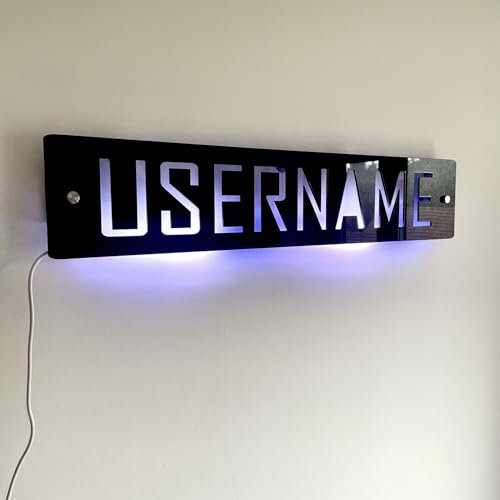 Personalised LED Username Sign | Custom Light Up Name Display | Business Wall Sign | Modern Home Decor | Gaming Decor