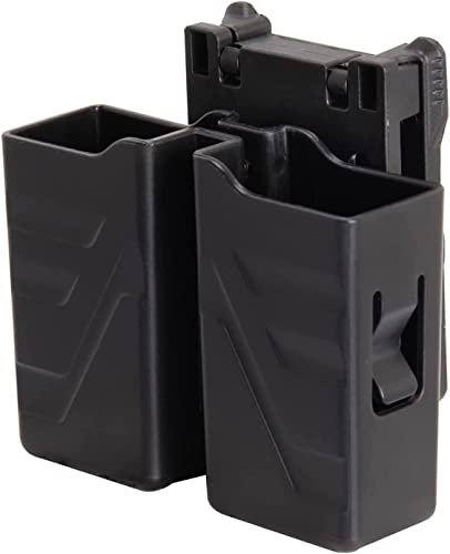 BOOSTEADY Double Magazine Holster, Universal Magazine Holder fits 9mm/.40 Dual Stack Mag, Magazine Pouch with Belt Clip for Glock/S&W/Ruger/Sig Sauer/Taurus/CZ/Walther Upgraded Solid Polymer Material