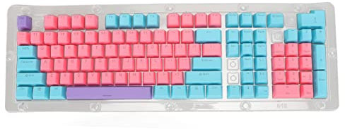 Locadence PBT Keyboard Keycaps, Ergonomic Design, 2 Color Injection Molding, Light Transmission, OEM Height, DIY Combination (Pink Blue Purple)