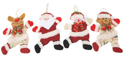Decorazioni per L'albero di Natale da Appendere, Novità Decorazioni Natalizie, 4 Pezzi Ornamenti per L'albero di Natale Panno di Cotone Ciondolo per Bambola Carino Decorazioni