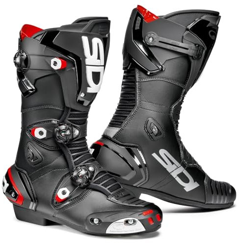 SiDI | Stivali da moto da strada, stivali da corsa professionali da uomo MAG-1, sistema di chiusura innovativo, coppa del tallone, bianco, 42 EU