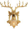 Kristall Wandleuchte Retro Hirschkopf Wandlampe lnnen Rustikaler Elch Dekor Lampe Harz Tier Hirsch Wandbeleuchtung Kugel Kristall Lampenschirm Nachttischlampe für Wohnzimmer Flur Schlafzimmer,Gold