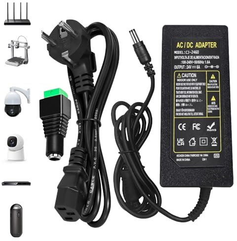 Adattatore di alimentazione da 24 V, 6 A, 144 W AC 100-240 V a DC 24 V, trasformatore di tensione, cavo di alimentazione per strisce LED, router, TV LCD, altoparlante, TV TV, fotocamere, hub USB