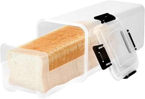 RROAD Bread Bin Airtight Bread Bins for Kitchen Counter,to Keep Bread Fresh with Tray, Airtight Bread Box with Lid, BPA free Plastic Bread Loaf
