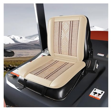 SHENJMAI Traktor Sitzbezug Rasenmäher Traktor Sitz Universal Gabelstapler Mäher Sitz Abdeckung for Gabelstapler Bagger Kran Engineering Fahrzeug(Beige)