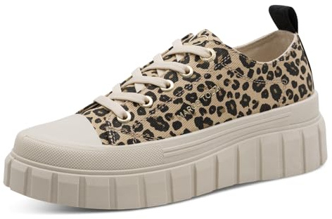 Marco Tozzi Damen Sneaker weiches Feel Me Wechselfußbett Modern, beige (Leo Dune), 38 EU