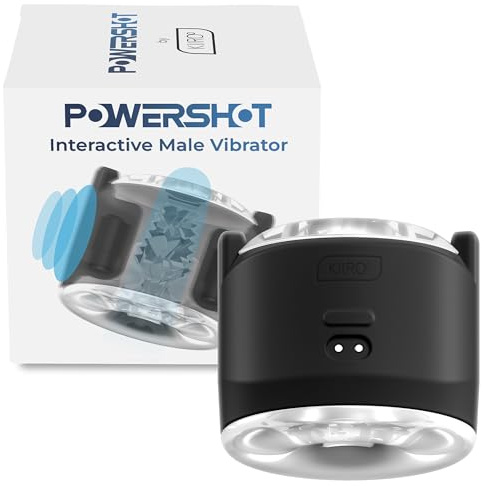 Kiiroo PowerShot Masturbateur interactif pour homme – Bluetooth & contrôle par application – 5 modes manuels & propre motif – Compact, silencieux, adapté aux voyages – Stamina Trainer