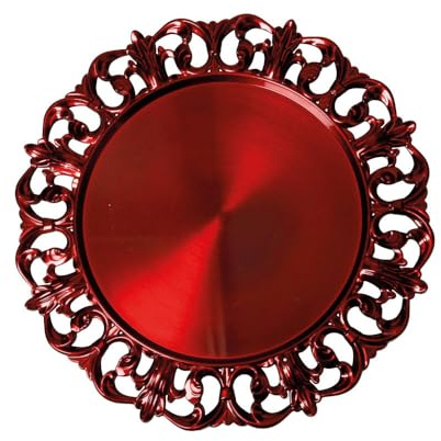 BRANDANI Sottopiatto Giglio 32cm Set 4 Pezzi Rosso