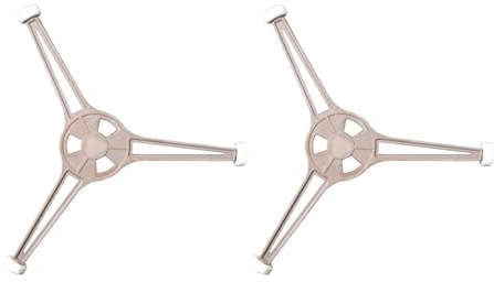 2 stück Mikrowellen-Drehkreuz, 24,5 cm Universal Mikrowelle Drehteller Stützständer mit stabilem dreieckigem Rad-Design, Tellerablage-Stützhalter, Hellbraun