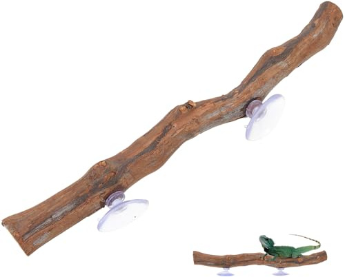 Healifty Bearded Dragon Accessory Grapevine Wooden Climbing Branch with Suction Cups Reptile Habitat Decor Lizard Climbing Rack for Vivarium Tank