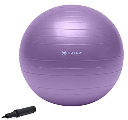 Gaiam Damen Gymnastikbälle Total Body Balance Ball Kit, Purple, 55 cm