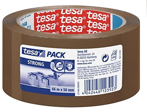 tesa Pack original Strong (Q4024), Packband 66m x 50 mm, 6er Pack