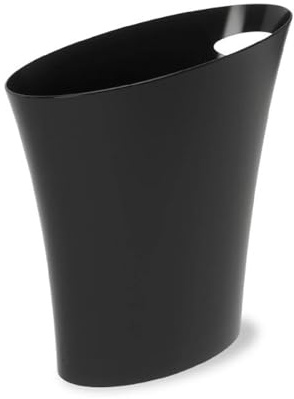 Umbra Skinny Abfalleimer – Kleiner & stylischer Badezimmer Mülleimer, Schlanker Papierkorb für kleine Räume in Ihrem Zuhause oder Büro, 7,5 l Fassungsvermögen, Kunststoff/Schwarz