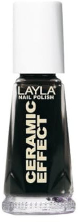 Layla Cosmetics 1243R23-031 Ceramic Effect Nagellack - pure black, 1er pack (1 x 0.01 l)