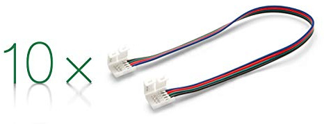 LED Universum Lot de 10 raccords à 4 broches avec fixation à clip rapide pour bandes LED RVB 30 cm