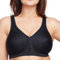 Glamorise Full Figure Plus Size MagicLift Front-Closure Posture Back Bra Wirefree #1265 Black